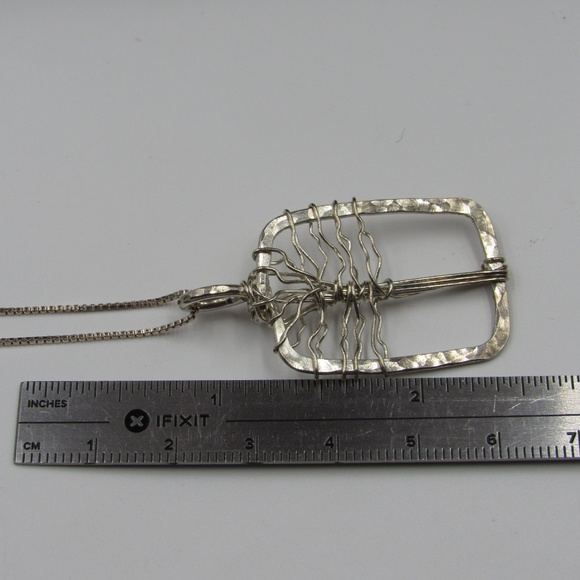 Vintage 18" Sterling Silver Tree Of Life Necklace - Picture 2 of 4